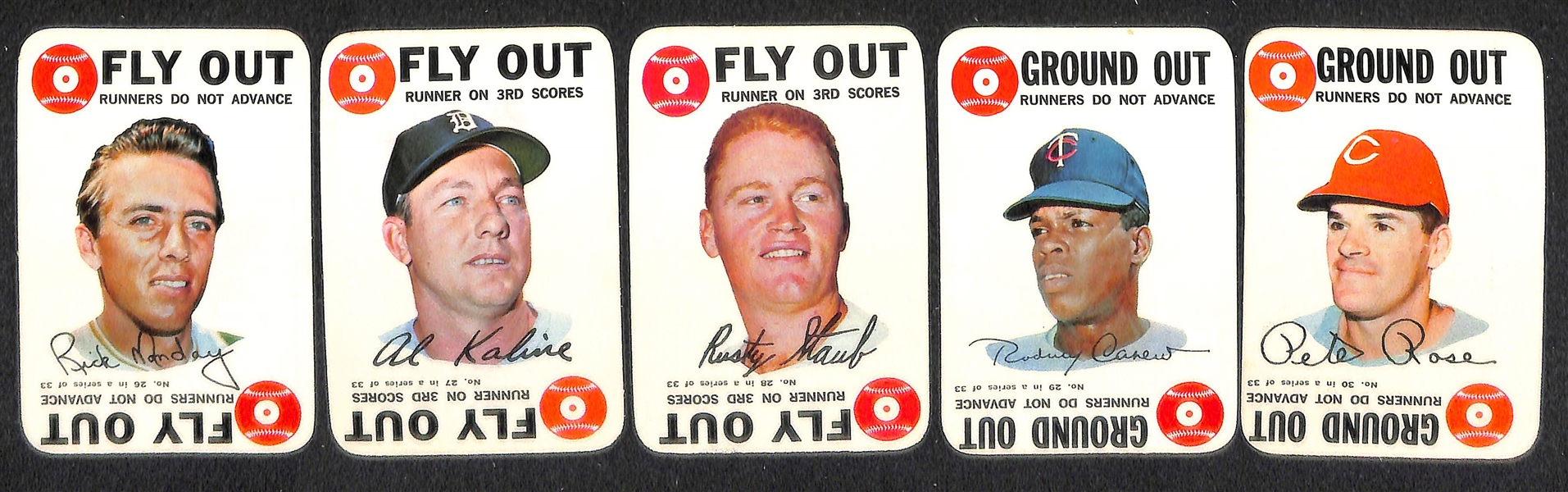 6 - 1968 Topps Game Card Complete Sets of 33 Cards w. Mantle in EX+ to Near Mint Condition